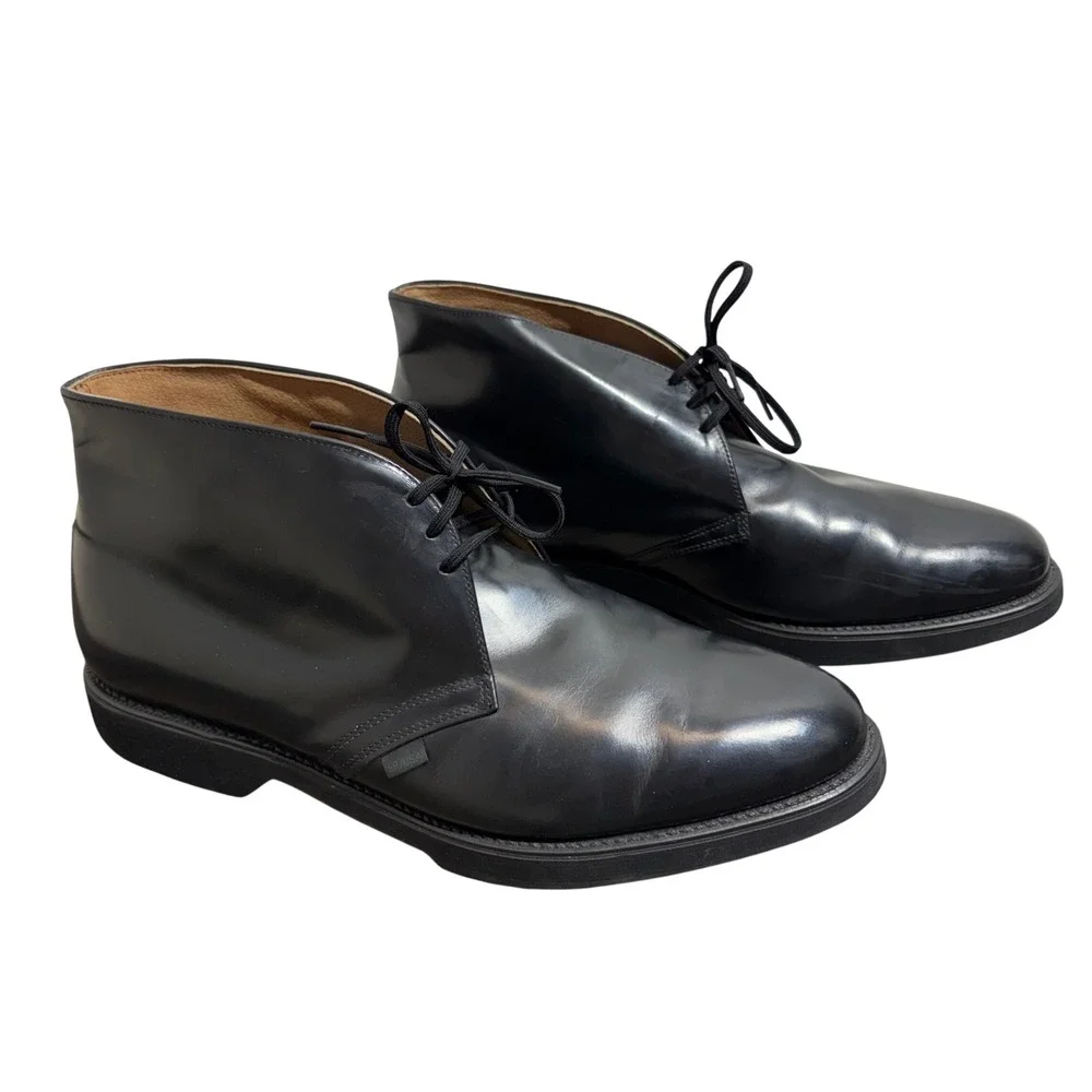 USPS SR/USA Chukka Boots Mens 12 EE Black Leather Postal Shoes Made in USA